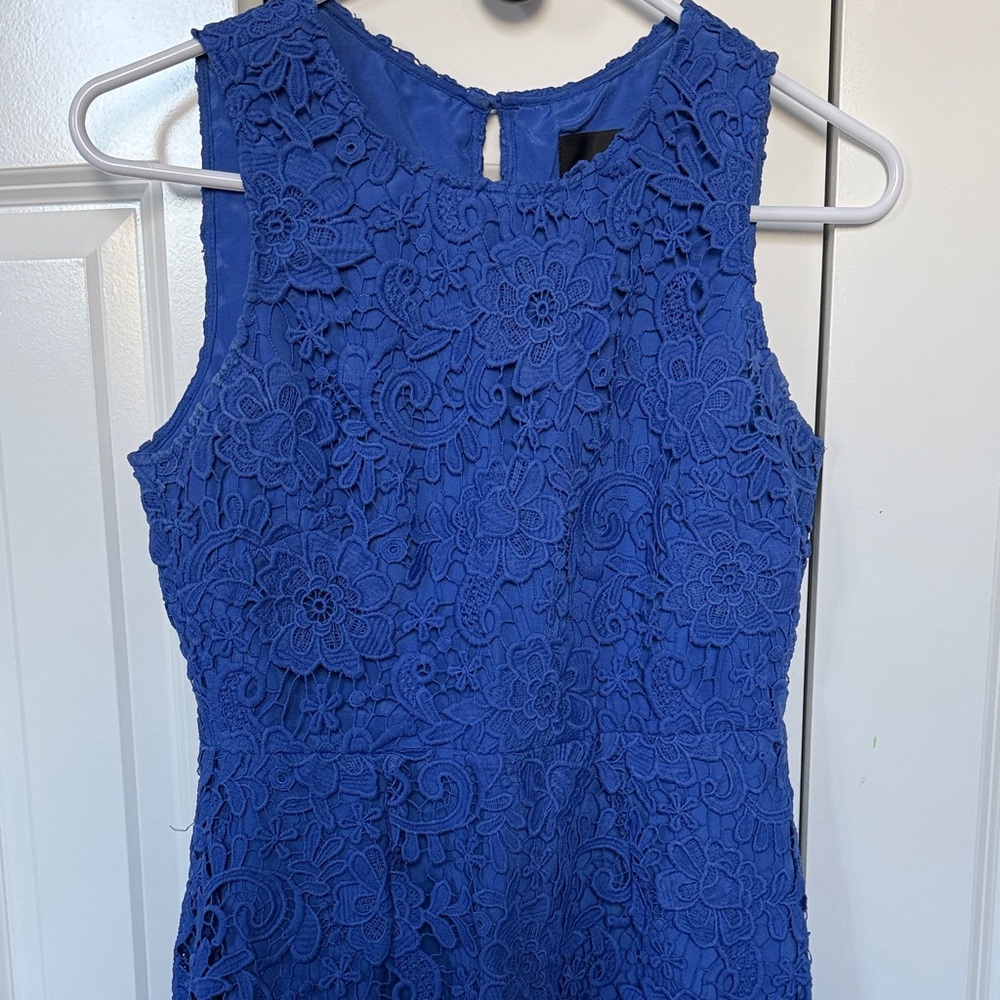 J Crew Elegant Royal Blue Lace Dress